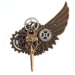 Unisex Steampunk Skull Gear Brosche